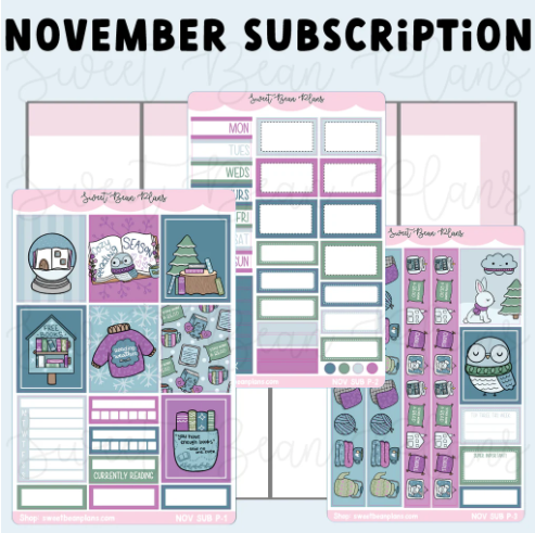 Sweet Bean Plans | NOVEMBER 2025 WASHI & STICKER Subscription