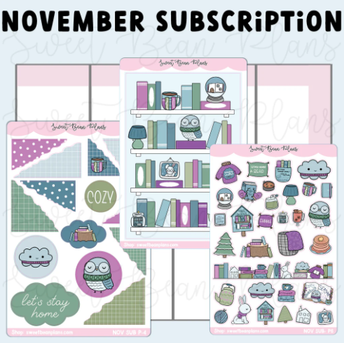 *PRESALE* Sweet Bean Plans | NOVEMBER 2025 WASHI & STICKER Subscription