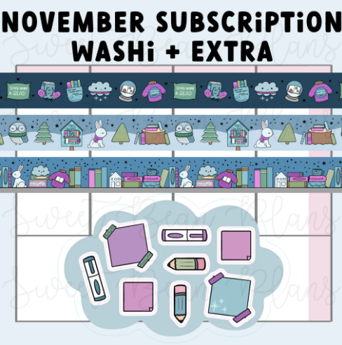 Sweet Bean Plans | NOVEMBER 2025 WASHI & STICKER Subscription