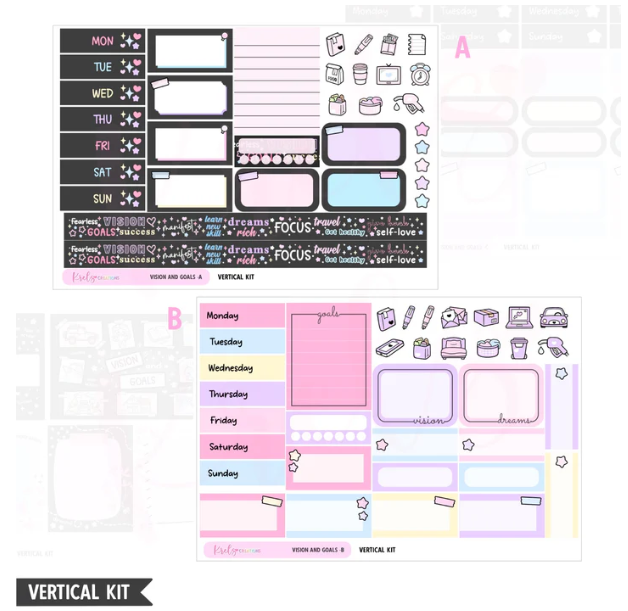 Krels Creations - Vision and Goals | December 2025 STICKERS & WASHI Subscription