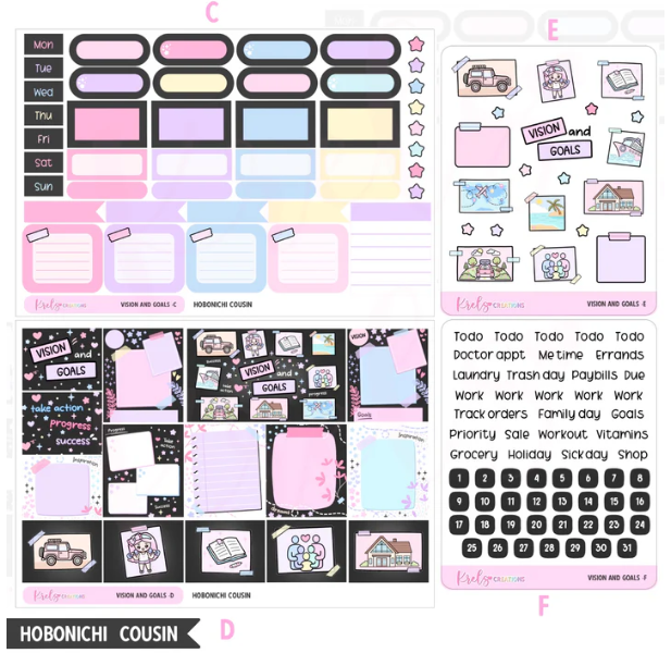 Krels Creations - Vision and Goals | December 2025 STICKERS & WASHI Subscription