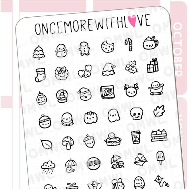 Doodled Icons Pt. 4 | Sticker Sheet