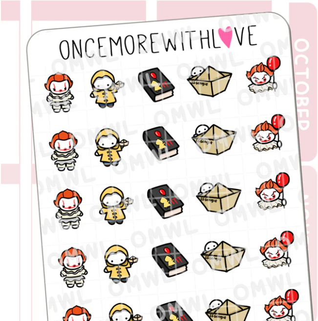 IT Pennywise Halloween Costumes | Sticker Sheet