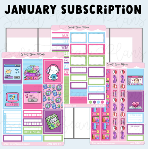 Sweet Bean Plans | JANUARY 2026 WASHI & STICKER Subscription