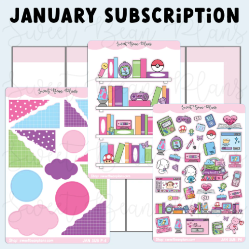 Sweet Bean Plans | JANUARY 2026 WASHI & STICKER Subscription