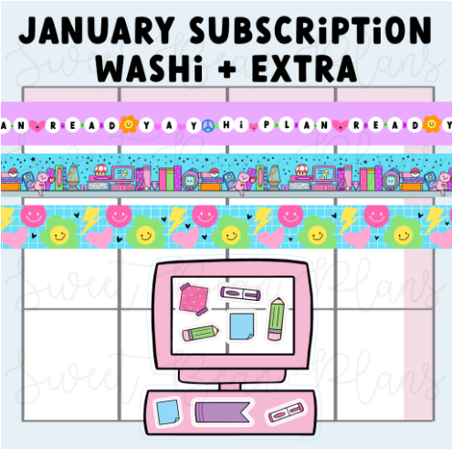 Sweet Bean Plans | JANUARY 2026 WASHI & STICKER Subscription
