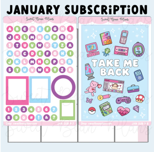 Sweet Bean Plans | JANUARY 2026 WASHI & STICKER Subscription