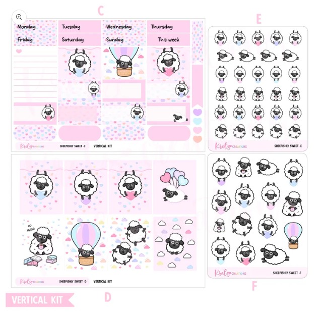 Krels Creations - Sheepishly Sweet | February 2026 STICKERS & WASHI Subscription