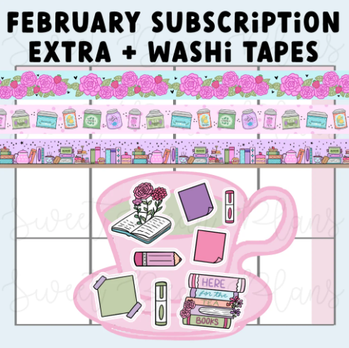 *PRESALE* Sweet Bean Plans | FEBRUARY 2026 WASHI & STICKER Subscription