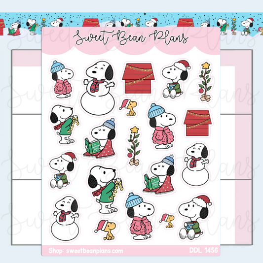 Xmas Peanut Doodles | Clear Sticker Sheet