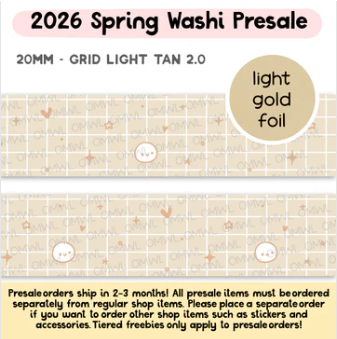 Grid - Light Tan | Washi