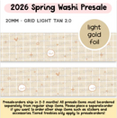 Grid - Light Tan | Washi