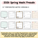 PREORDER - Perforated Notes V2 | Washi