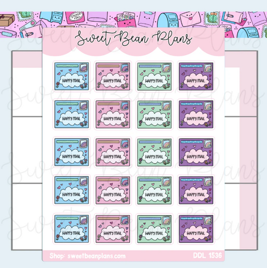 Happy Letter Mail Doodles | Sticker Sheet