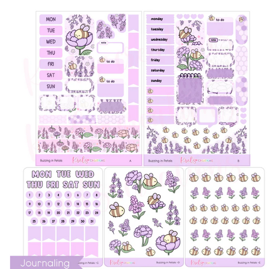 Krels Creations - Buzzing in Petals | May 2026 STICKERS & WASHI Subscription