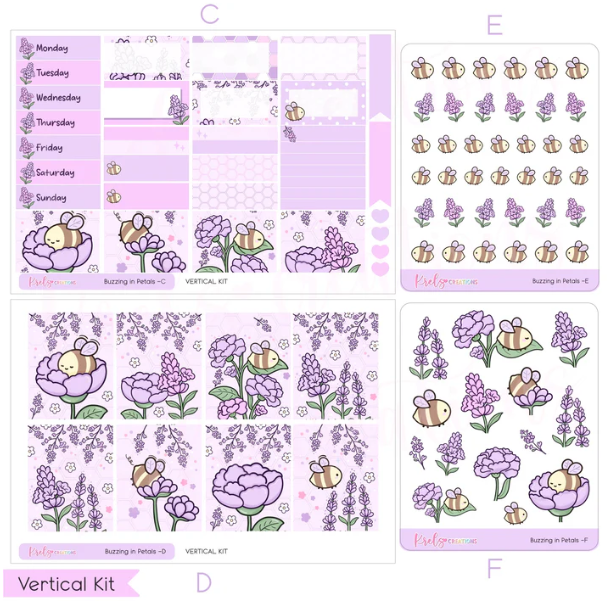 Krels Creations - Buzzing in Petals | May 2026 STICKERS & WASHI Subscription