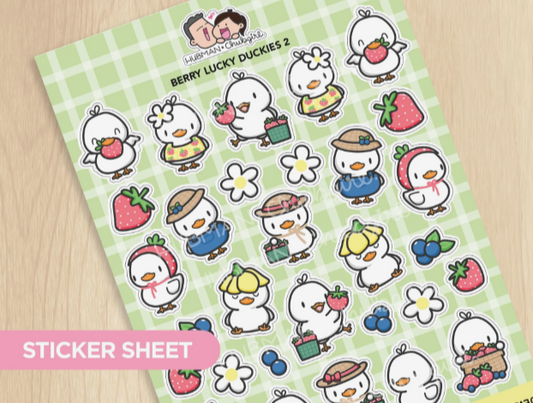 Berry Lucky Duckies 2 | BIG Sticker Sheet