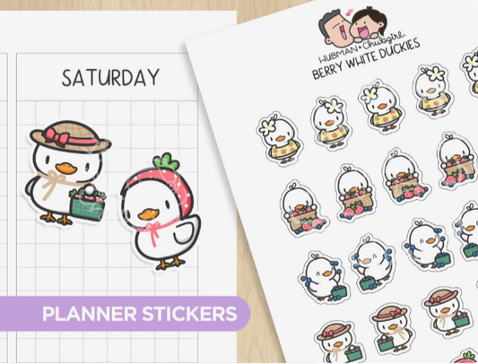 Berry White Duckies | Sticker Sheet