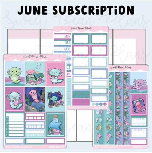 *PRESALE* Sweet Bean Plans | JUNE 2026 WASHI & STICKER Subscription