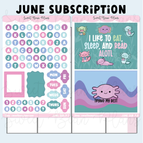*PRESALE* Sweet Bean Plans | JUNE 2026 WASHI & STICKER Subscription