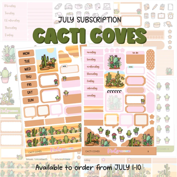 *PRESALE* Krels Creations - Cacti Cove | July 2026 STICKERS & WASHI Subscription