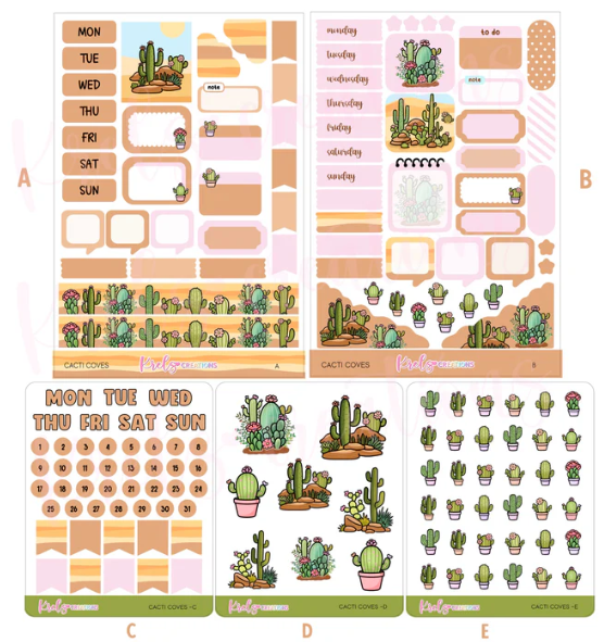 *PRESALE* Krels Creations - Cacti Cove | July 2026 STICKERS & WASHI Subscription