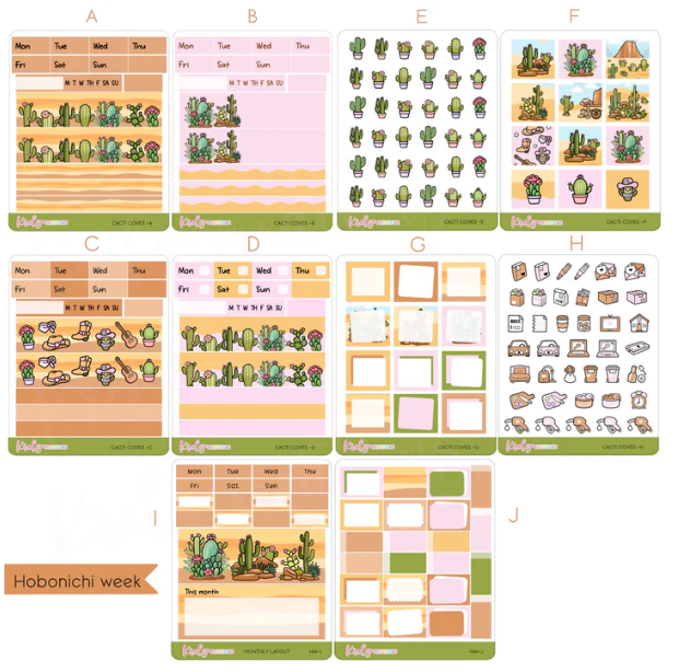 *PRESALE* Krels Creations - Cacti Cove | July 2026 STICKERS & WASHI Subscription