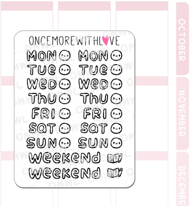 *PRESALE Weekly Headers | Sticker Sheet