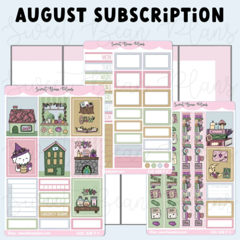 *PRESALE* Sweet Bean Plans | AUGUST 2026 WASHI & STICKER Subscription