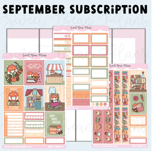 *PRESALE* Sweet Bean Plans | SEPTEMBER 2026 WASHI & STICKER Subscription