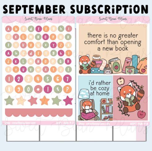*PRESALE* Sweet Bean Plans | SEPTEMBER 2026 WASHI & STICKER Subscription