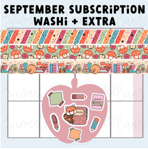 *PRESALE* Sweet Bean Plans | SEPTEMBER 2026 WASHI & STICKER Subscription