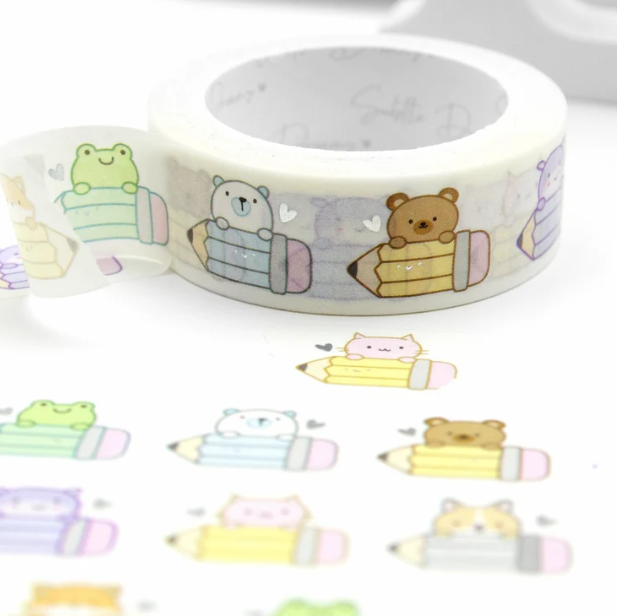 Pencil peek-a-boo critters | Washi