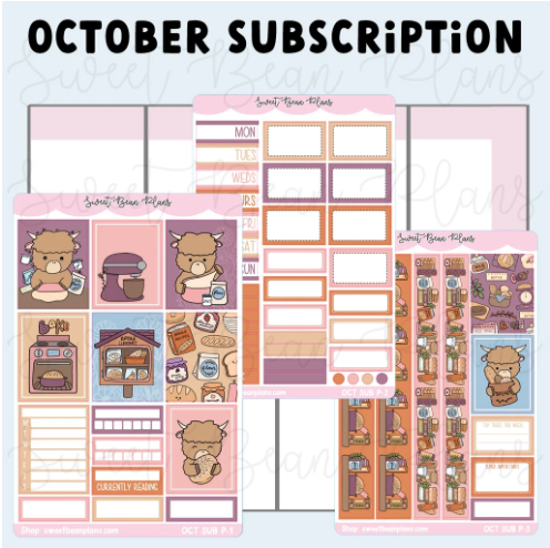 *PRESALE Sweet Bean Plans | OCTOBER 2026 WASHI & STICKER Subscription