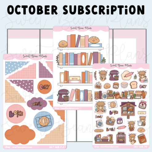*PRESALE Sweet Bean Plans | OCTOBER 2026 WASHI & STICKER Subscription