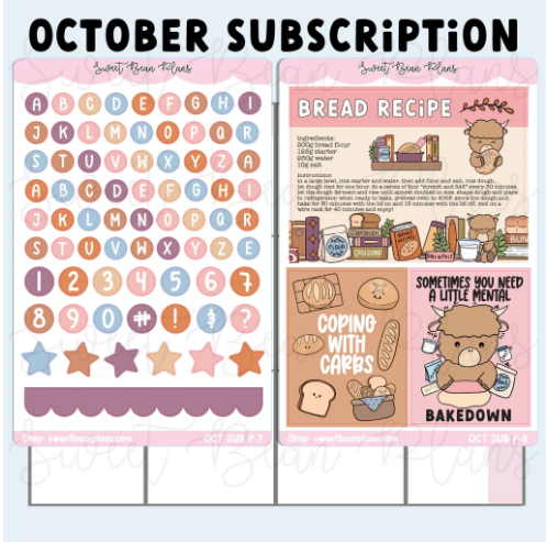 *PRESALE Sweet Bean Plans | OCTOBER 2026 WASHI & STICKER Subscription