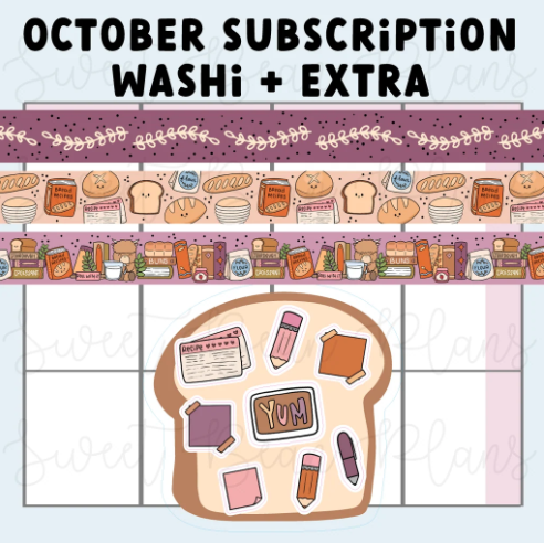 *PRESALE Sweet Bean Plans | OCTOBER 2026 WASHI & STICKER Subscription