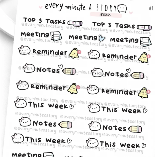 *PREORDER* Work Headers sticker sheet