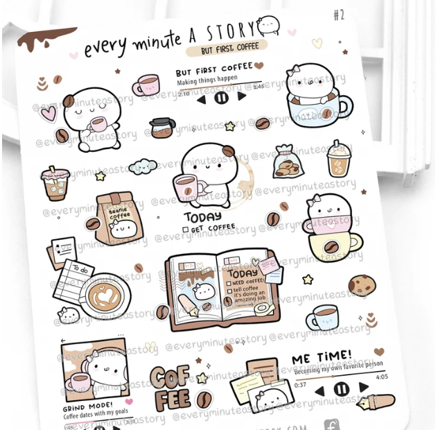 *PREORDER* Coffee First sticker sheet