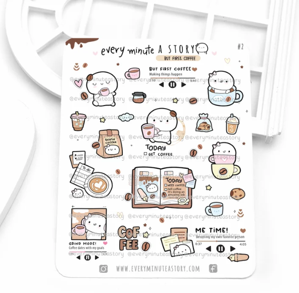 *PREORDER* Coffee First sticker sheet