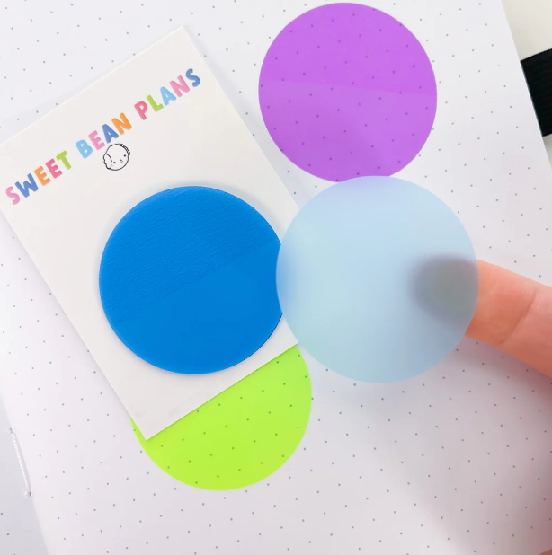 Small Neon Transparent Sticky Circles