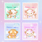 Star Cow Stamp Mail | Sticker Sheet