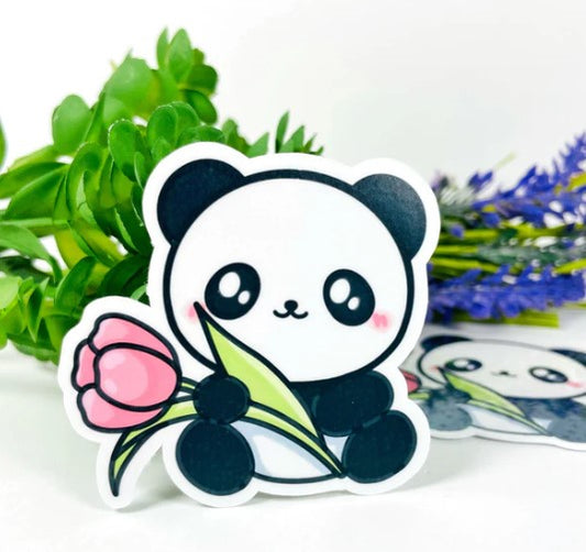 Tulips - Softy the Panda | Vinyl Sticker