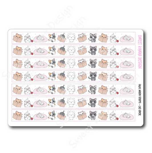 Cat Lover | Faux Washi Strips Sticker Sheet