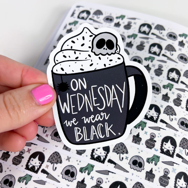 Wednesday Wear Black Coffee | Vinyl Sticker