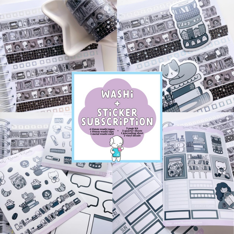 Sweet Bean Plans | August WASHI & STICKER Subscription