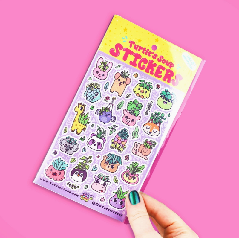 Animal Planter | Vinyl Sticker Sheet
