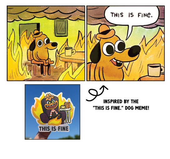This is Fine Anxiety | Natte Holographic Sticker