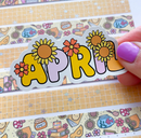 April 2026 Floral Word | Vinyl Sticker