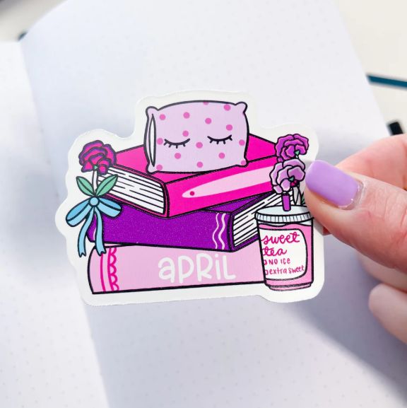 April Book Stack 2025 | Vinyl Sticker
